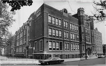Black and white photo of West Philadelphia High School